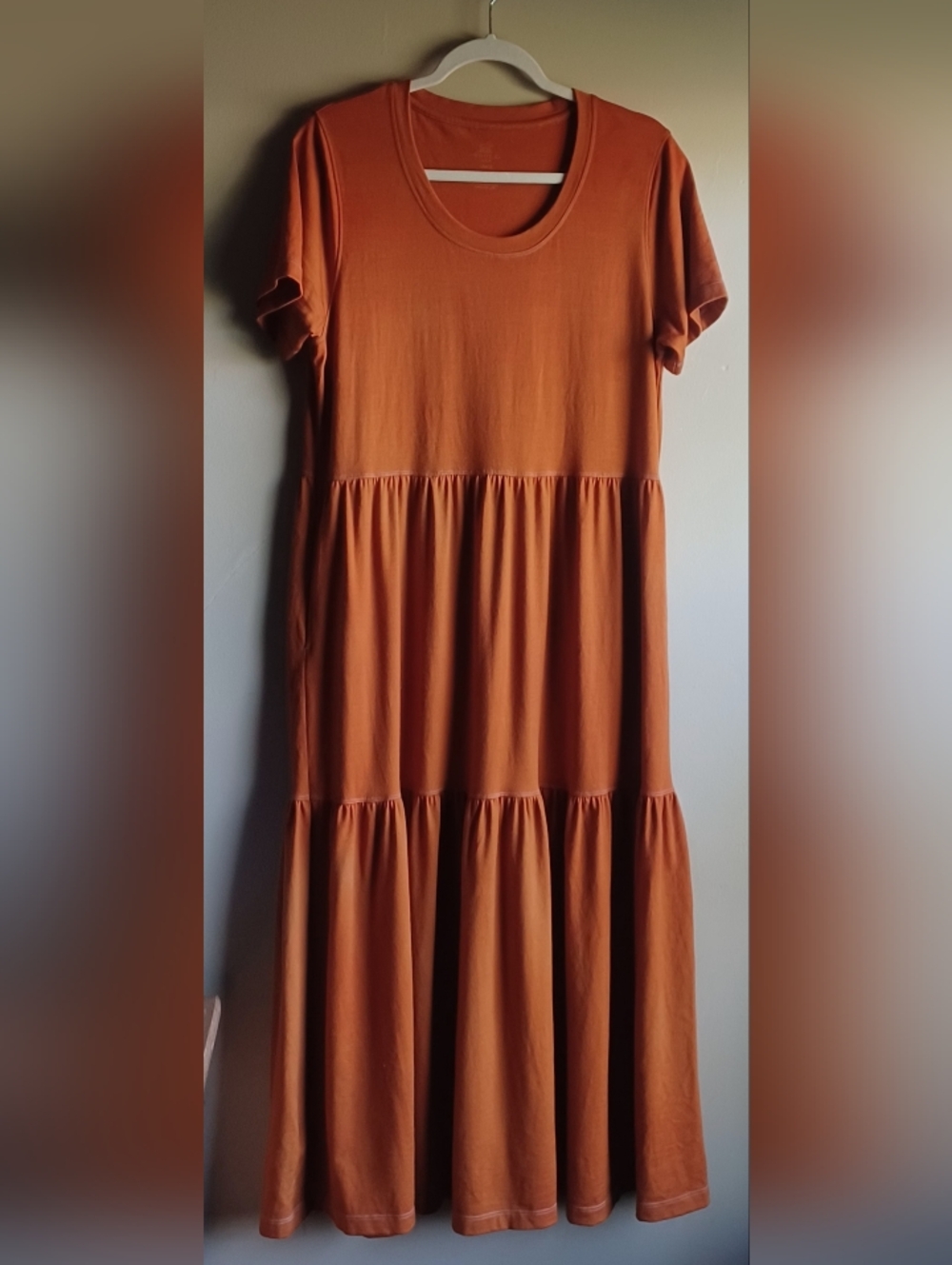 WOOLX Lucia Midi Dress In Terracota Color L